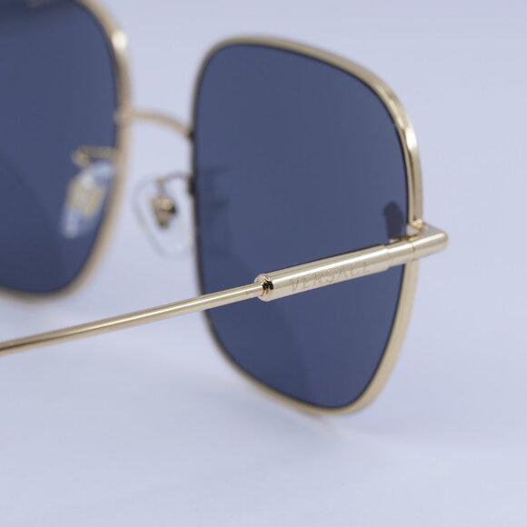 🕶️ New Versace VE2246D 100287 Sunglasses - Gold Frame, Dark Grey Lenses - Picture 6 of 10
